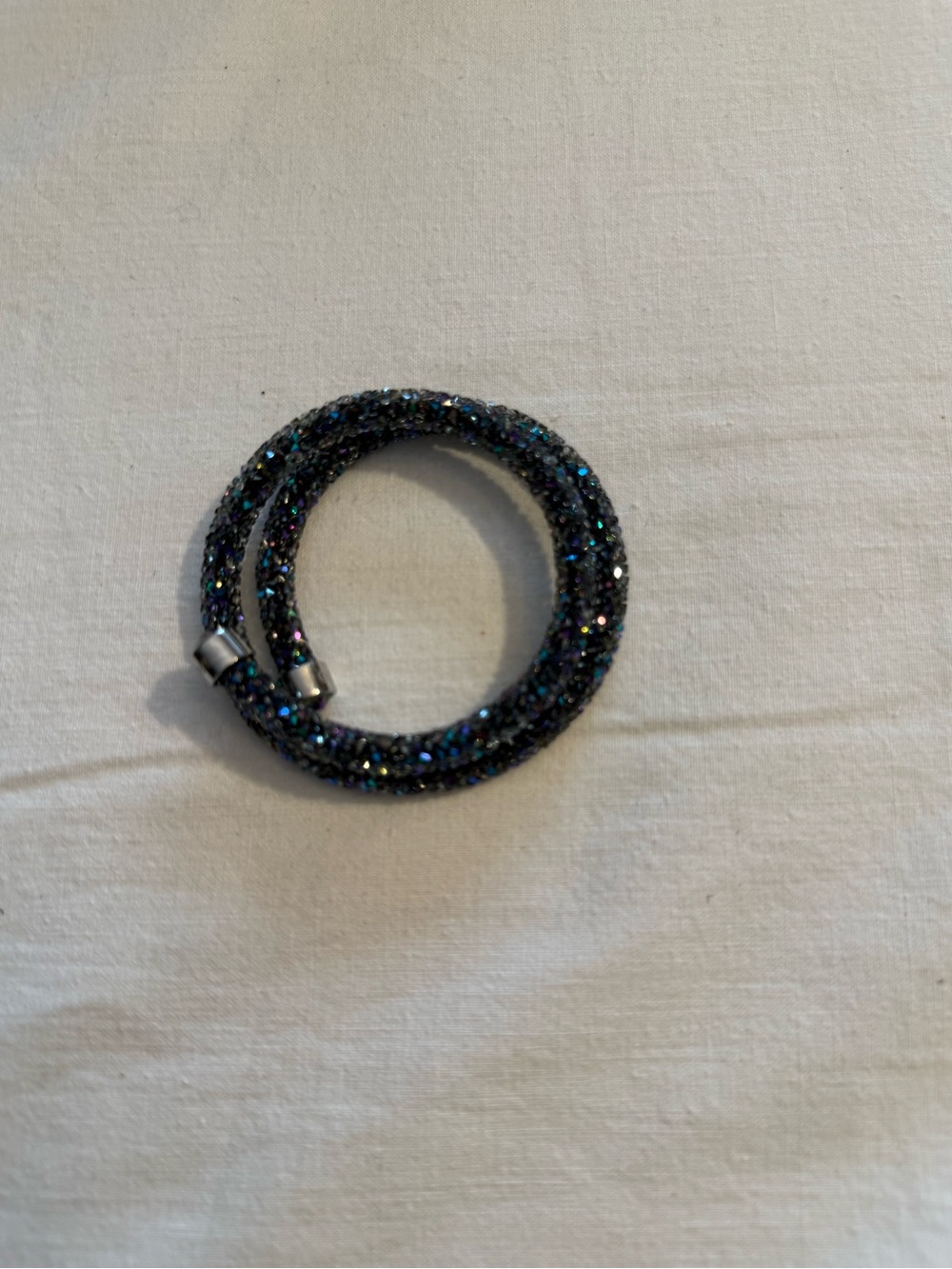 Swarovski Black Glitter Wrap Bracelet with Iridescent Sparkle